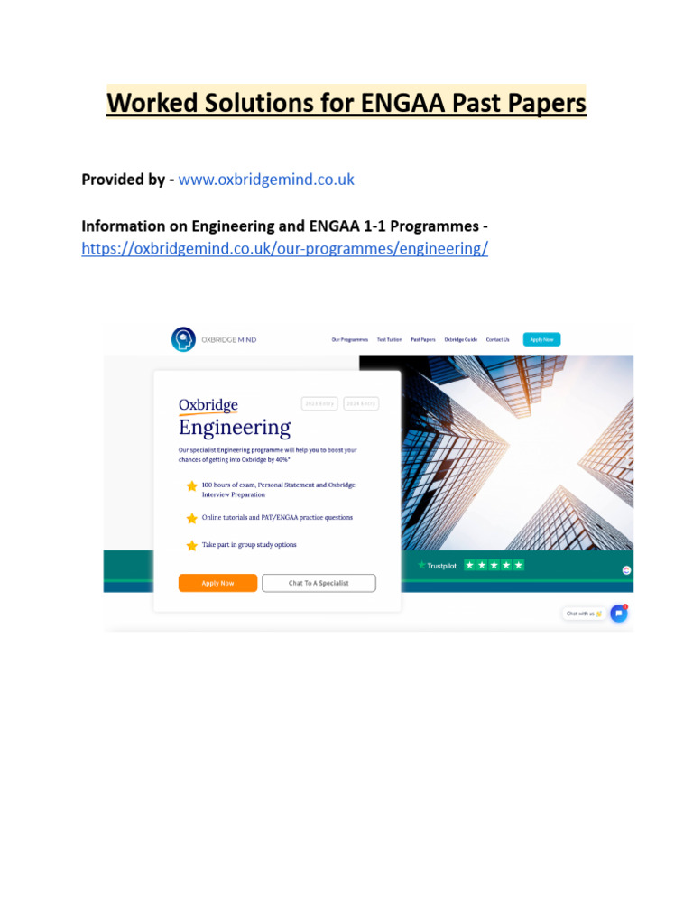 ENGAA Past Papers Worked Solutions | PDF | Mechanics | Classical Mechanics
