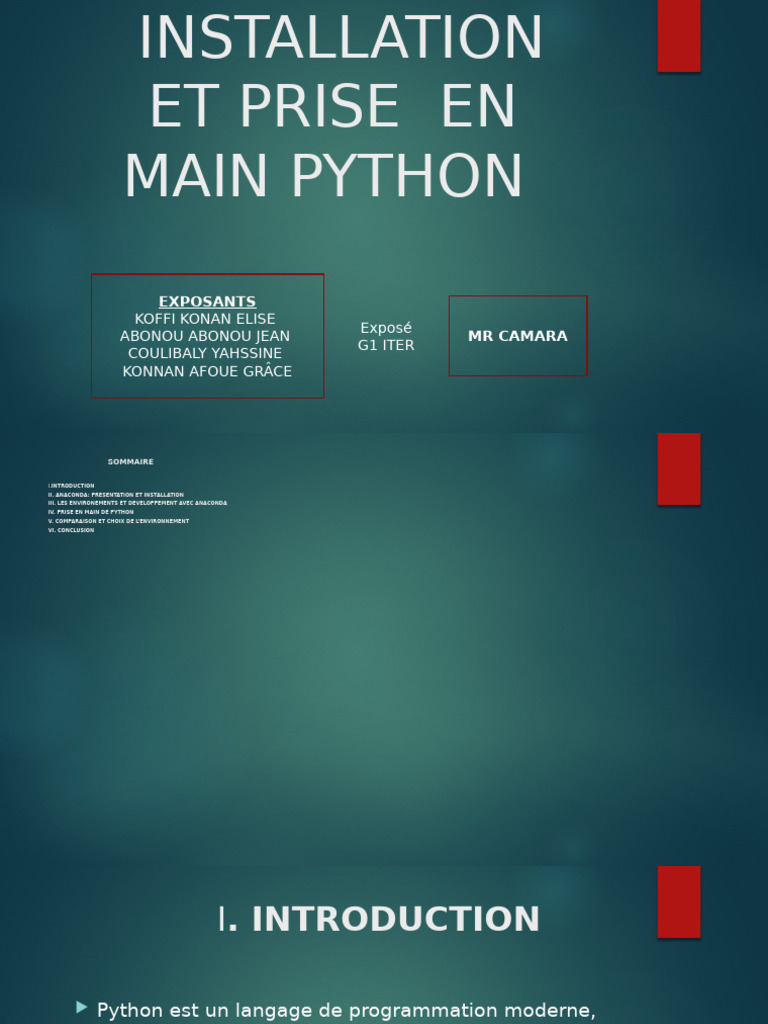 Installation et Prise en Main de Python | PDF | Python (Langage de ...