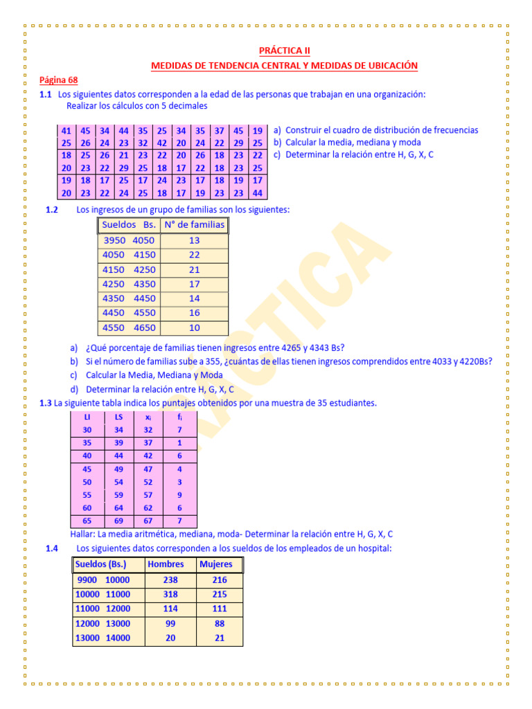Práctica Medidas de Tc y u 26 | PDF | Matemáticas | Análisis matemático