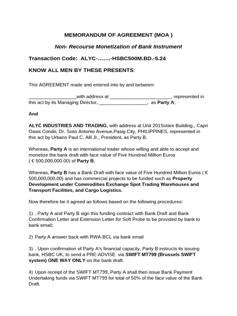 DOA BD HSBC 500m ALYC 50 2 | PDF | Banks | Banking