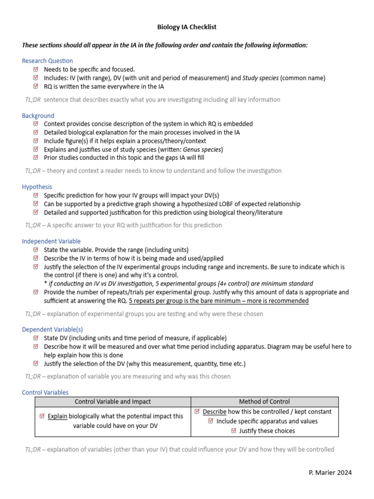 Biology IA Structure and Guidelines | PDF | Experiment | Statistics