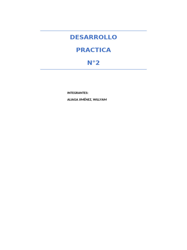 Desarrollo Practica 2 | PDF