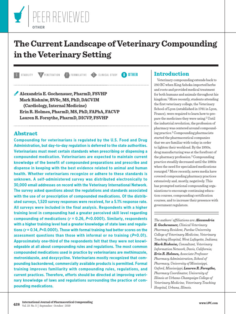 Veterinary Compounding Practices Survey Results | PDF | Pharmacy ...