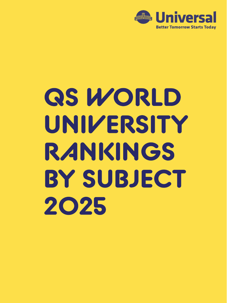 QS World University Rankings by Subject 2025 | PDF