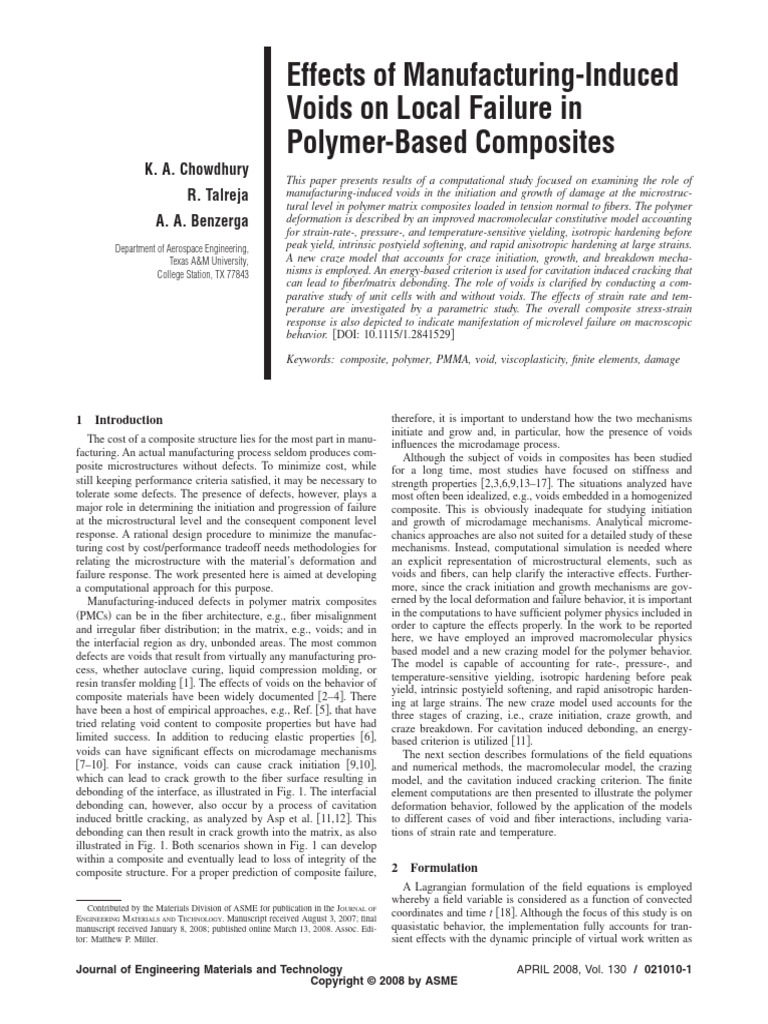 Manufacturing Voids in Polymer Composites | PDF | Composite Material ...