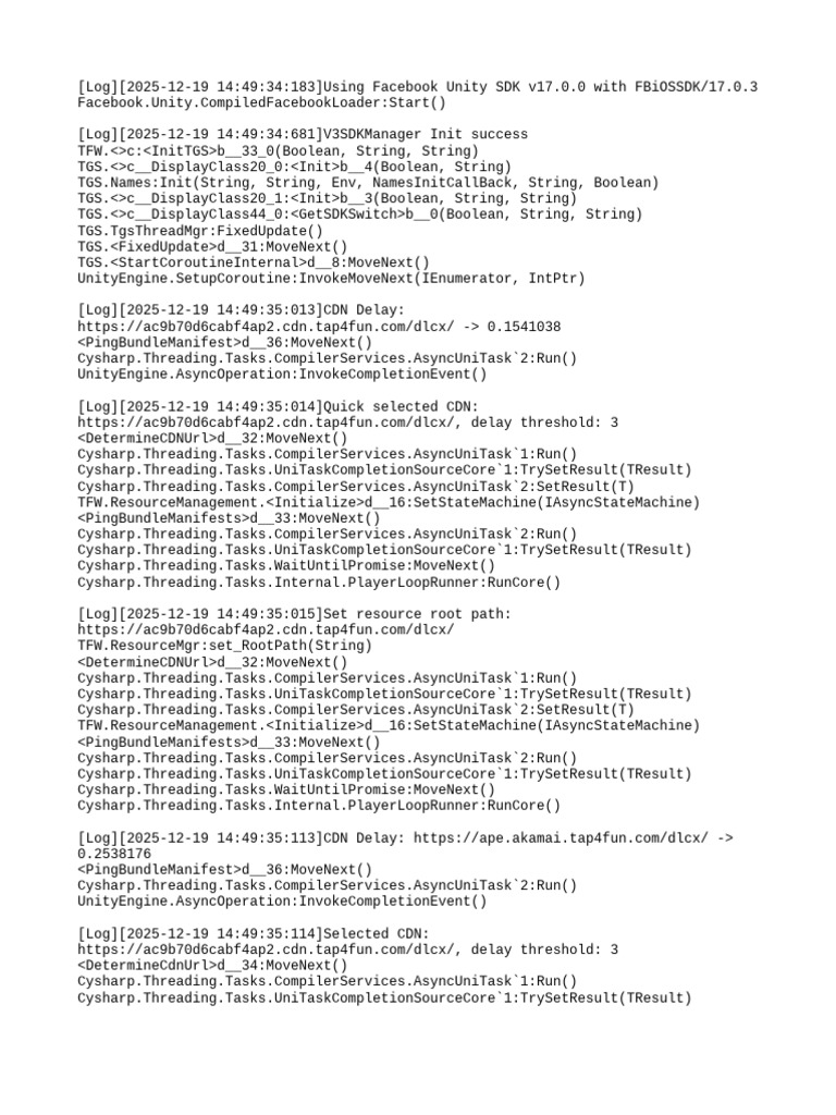 Facebook Unity SDK v17.0.0 Log Analysis | PDF | Computing Platforms ...