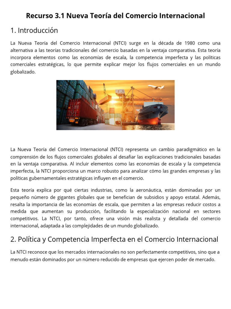 Nueva Teoría del Comercio Internacional | PDF | Monopolio | Mercado ...