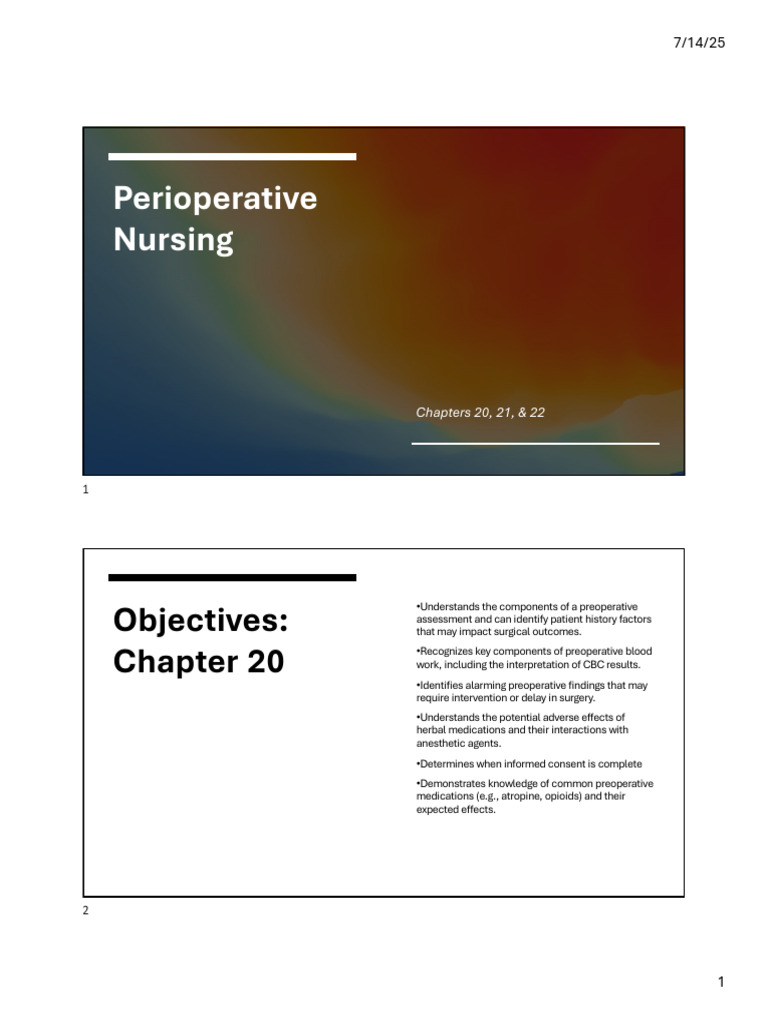 Week+2+Lecture+-+Ch+20%2C+21%2C+22+copy | PDF | Surgery | Anesthesia