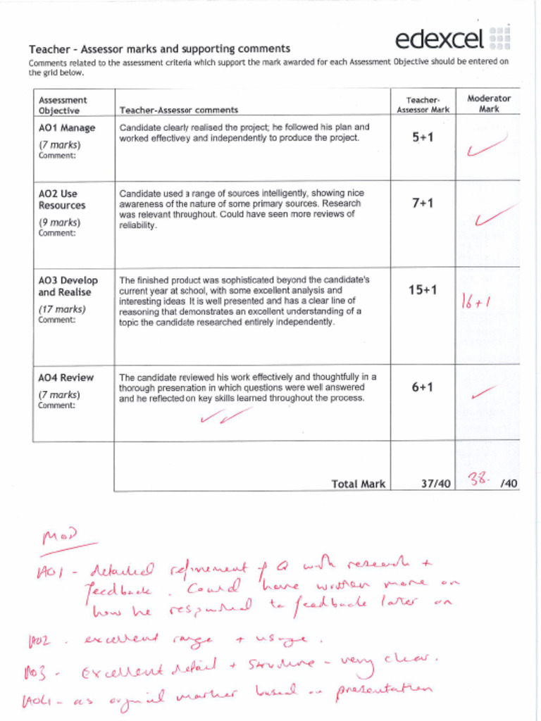 Mark Sheet and Comments | PDF