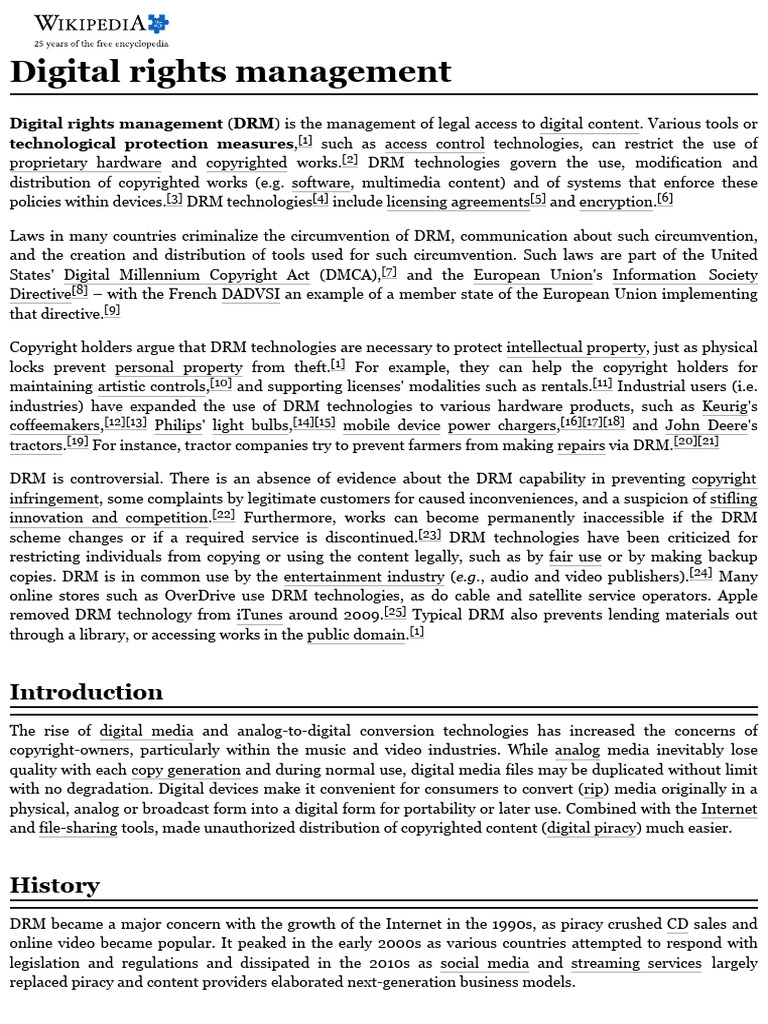 Digital Rights Management - Wikipedia | PDF | Digital Rights Management ...