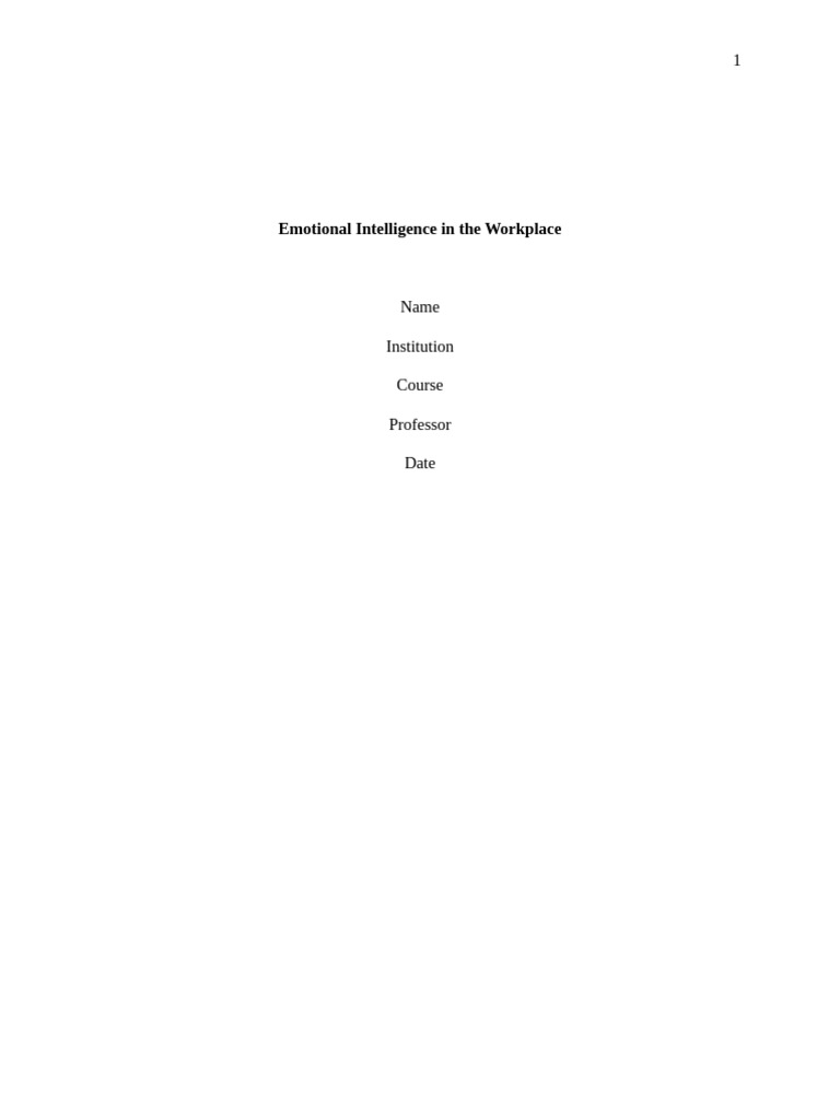 2. Emotional Intelligence in the Workplace Copy | PDF | Emotional ...