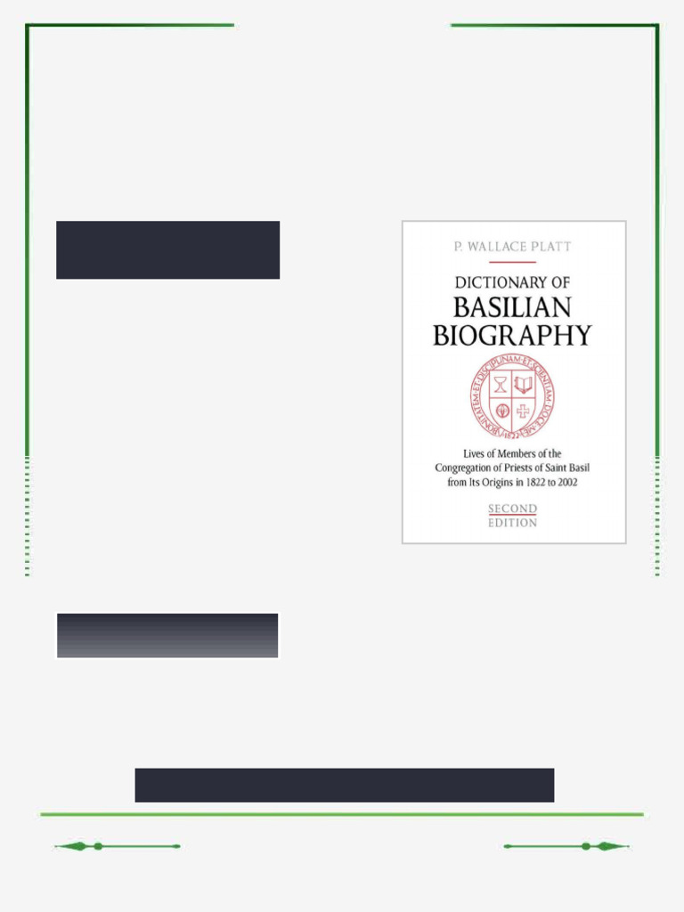 Dictionary of Basilian Biography Lives of Members of the Congregation ...
