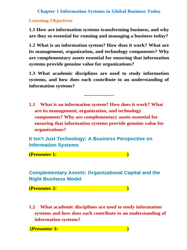 Information Systems in Global Business | PDF