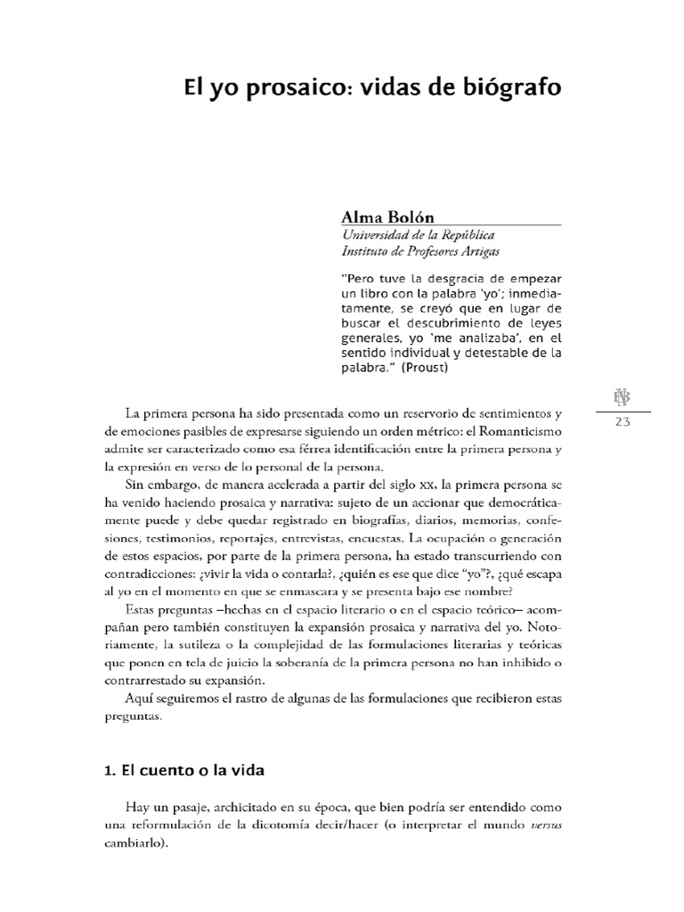BNU-CD_ El Yo Prosaico_ Vidas de Biógrafo | PDF