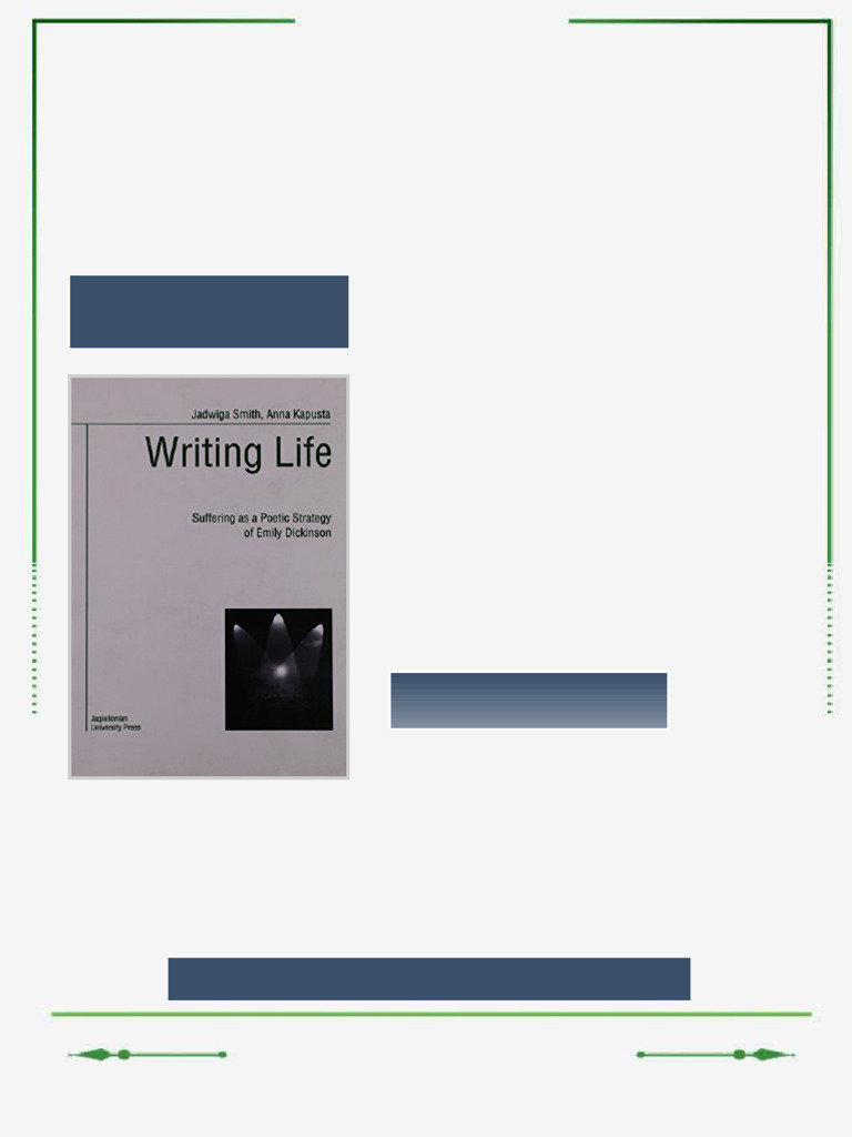 Writing life suffering as a poetic strategy of Emily Dickinson 1st ed ...