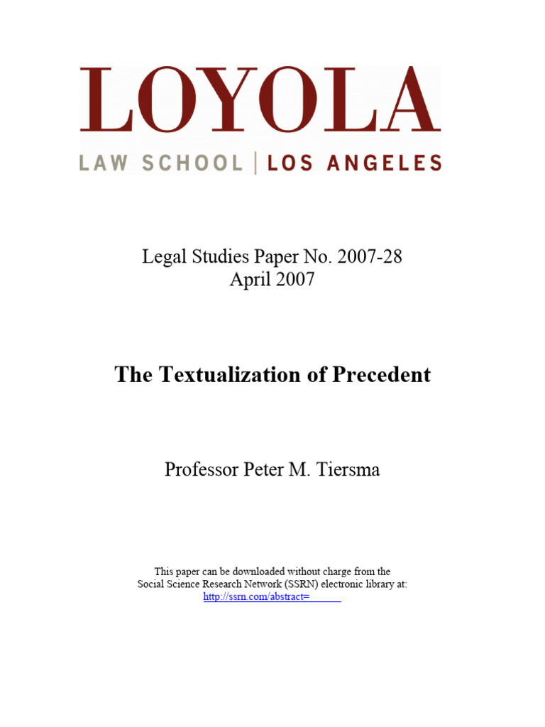 Textualization of Legal Precedent | PDF | Common Law | Precedent