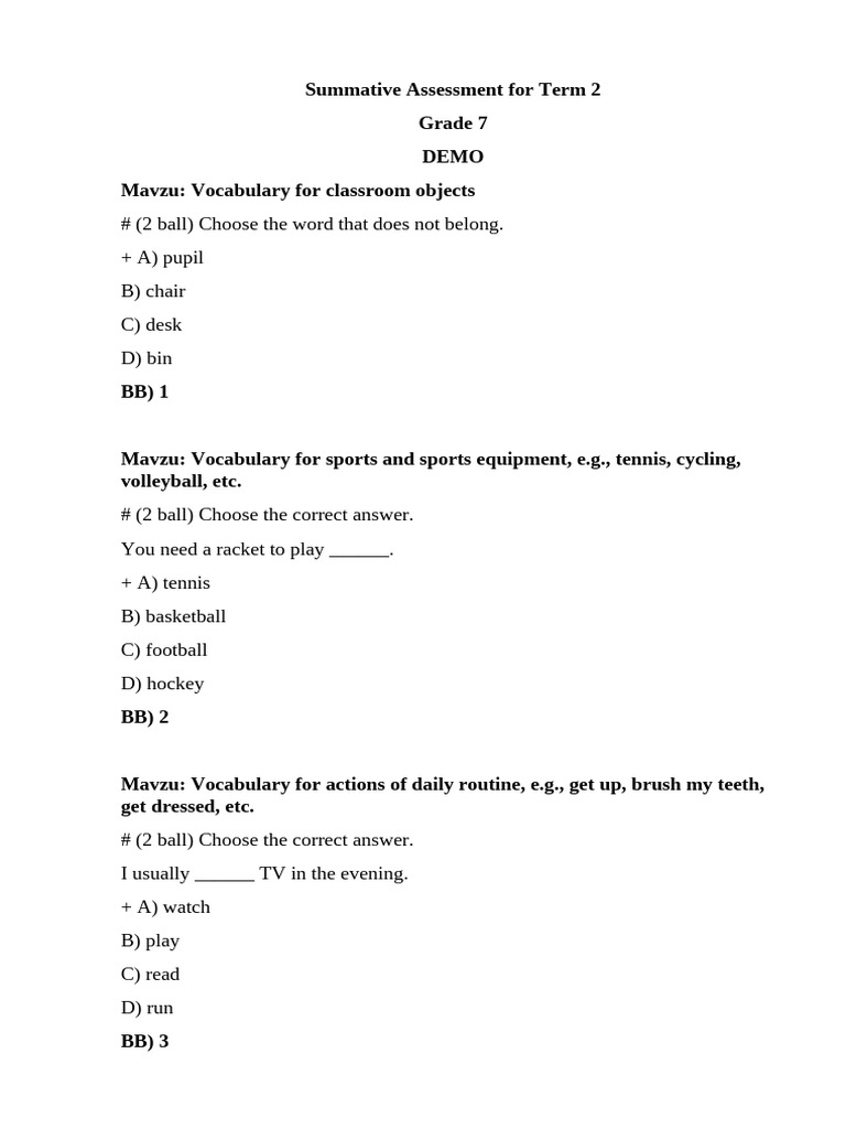 7 demo | PDF | Lunch | Linguistics