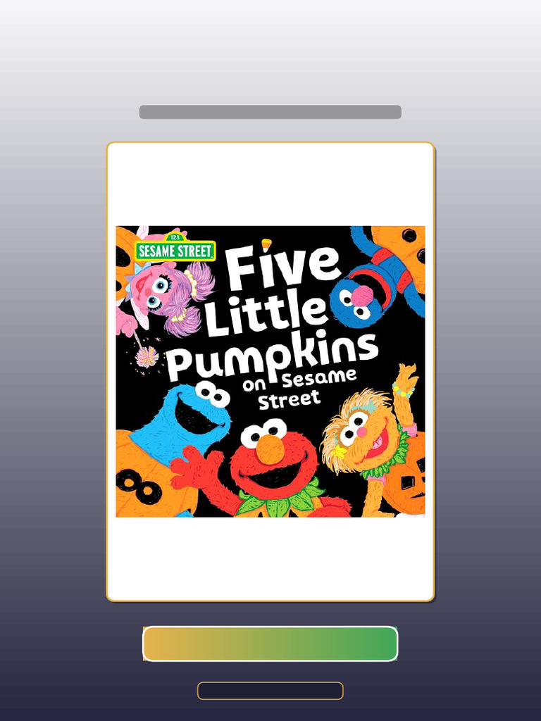Test Bank for Five Little Pumpkins on Sesame Street Sesame Workshop ...