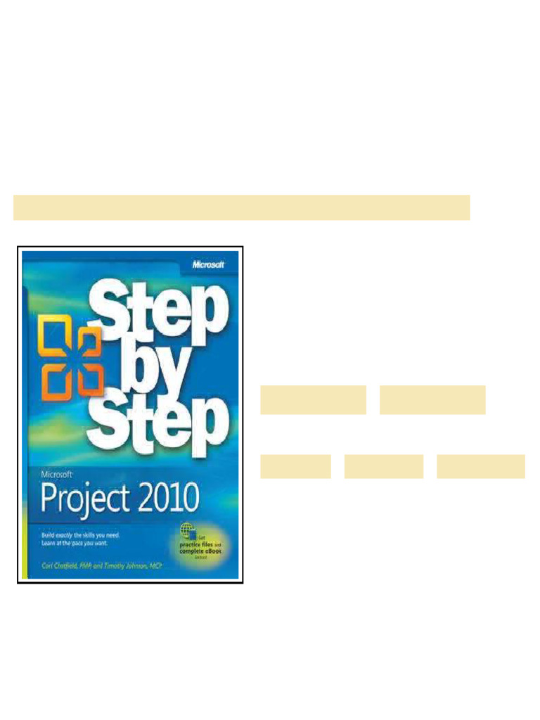 Microsoft Project 2010 Step By Step Carl Chatfield Timothy Johnson ...