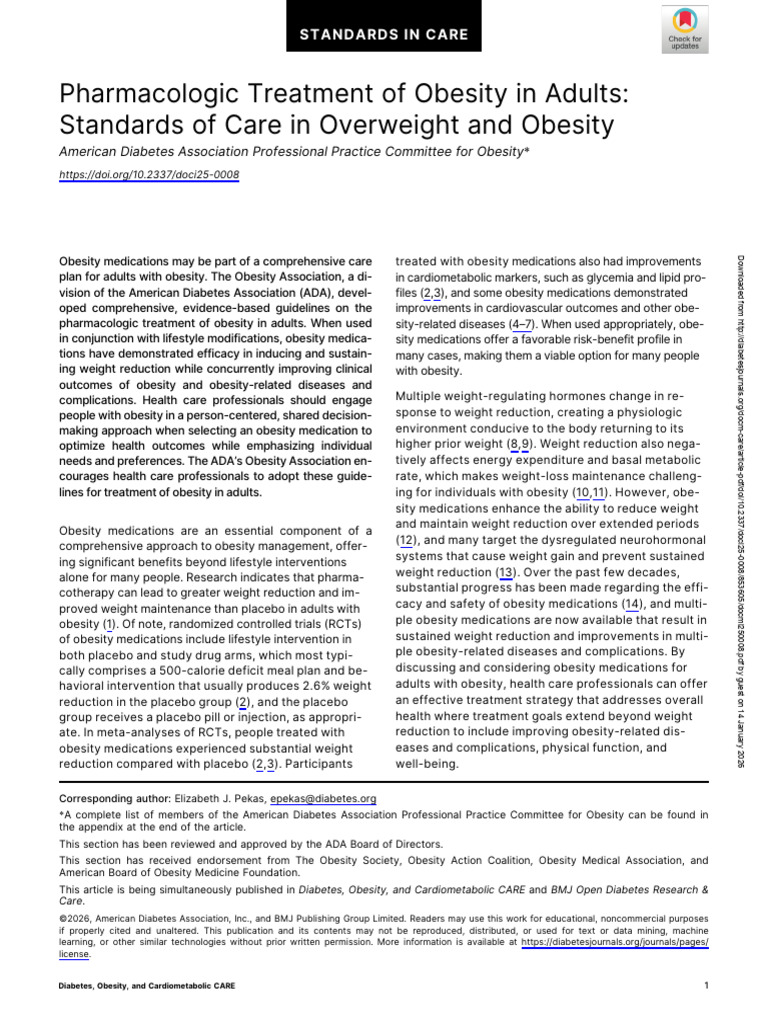 Obesity Pharmacotherapy Guidelines for Adults | PDF | Obesity | Weight Loss