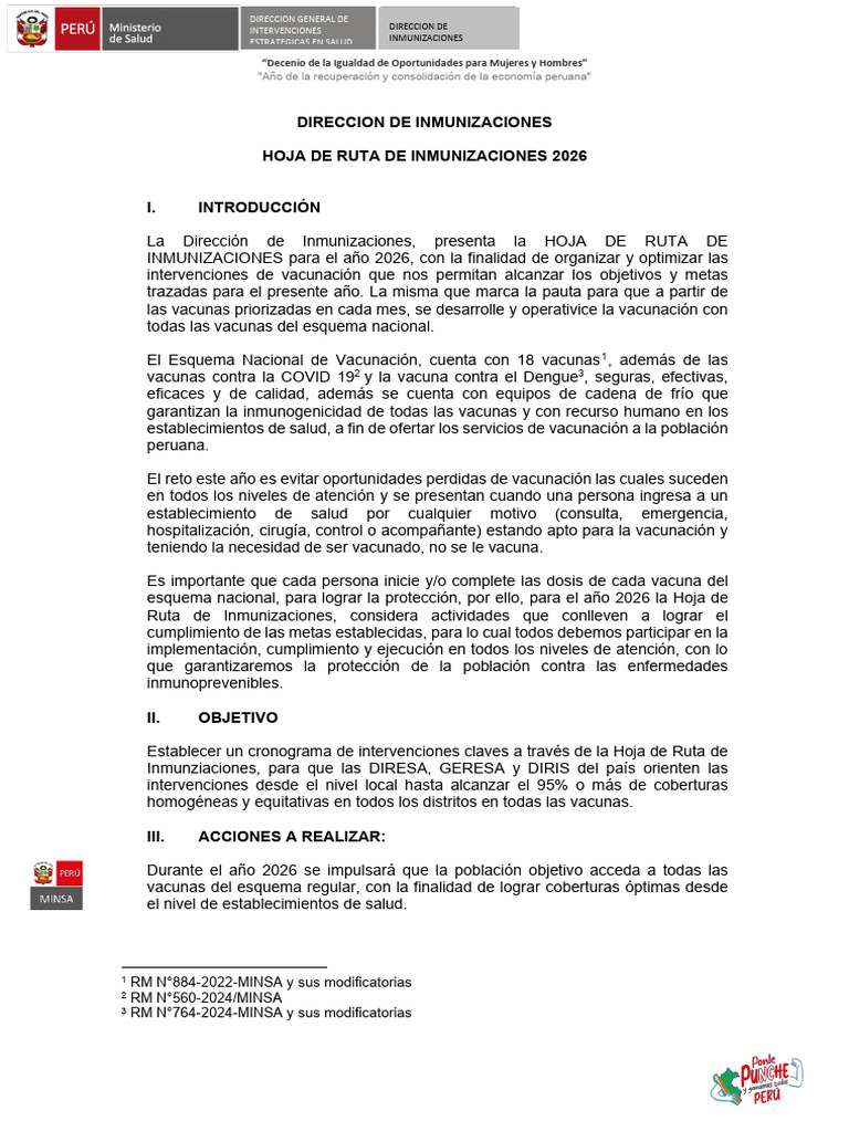 Hoja de Ruta 2026_vffff 1 | PDF | Vacunas | Vacunación