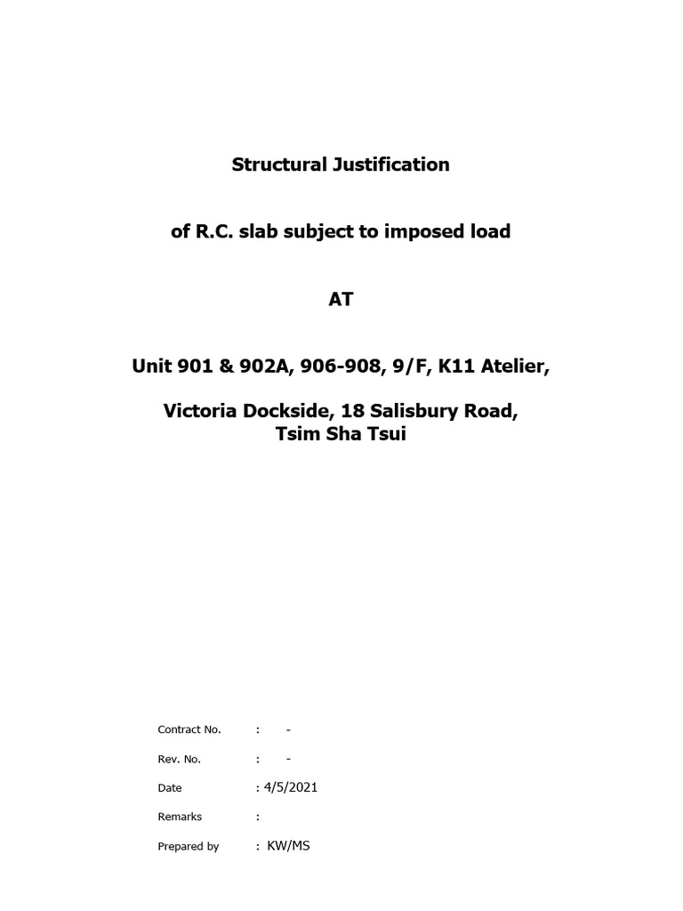 Structural Justification for R.C. Slab | PDF | Continuum Mechanics ...