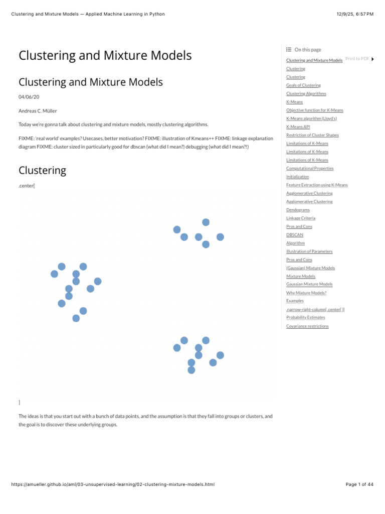 Clustering and Mixture Models in Python | PDF | Cluster Analysis | Data ...