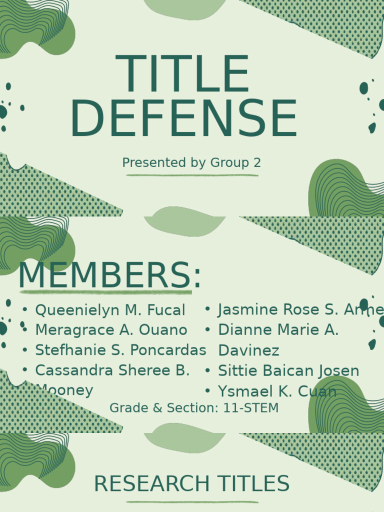 Title Defense-group 2 | PDF | Liberal Arts Education | Social Psychology