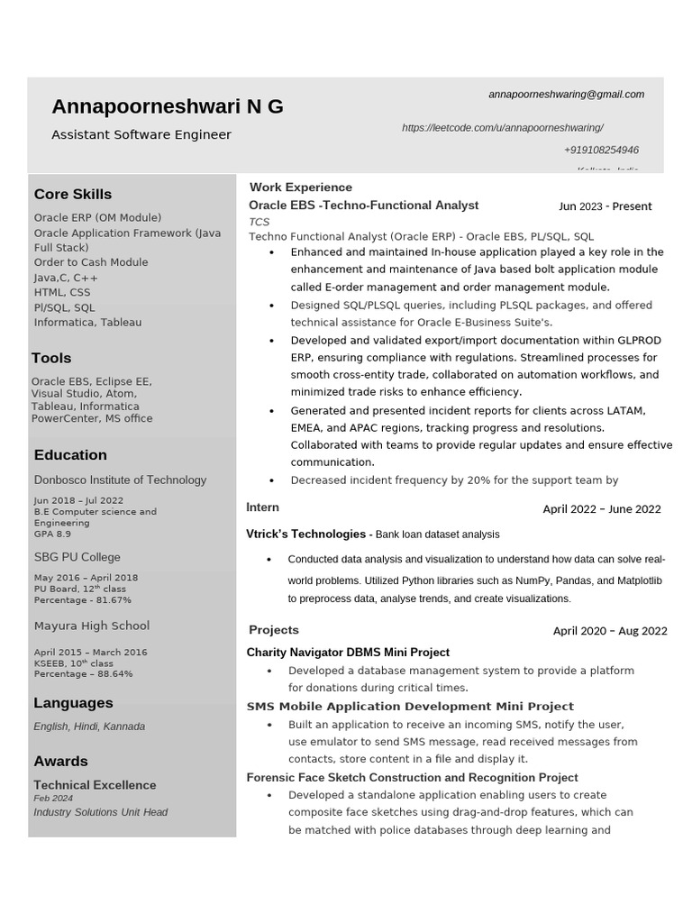 Oracle ERP Techno-Functional Analyst Resume | PDF | Databases | Pl/Sql