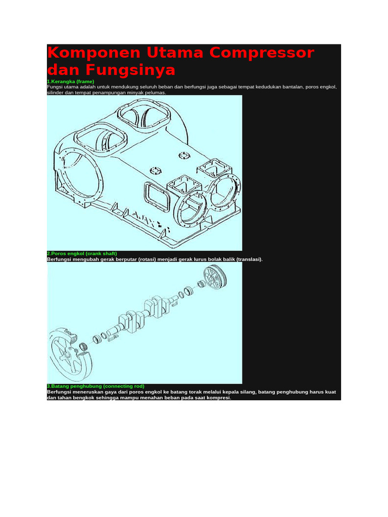 Komponen dan Fungsi Utama Compressor | PDF