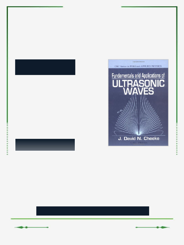Fundamentals and applications of ultrasonic waves 1st Edition J. David ...