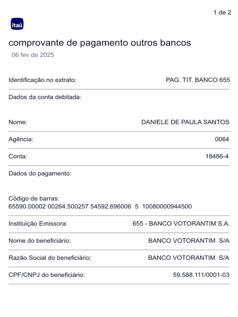Comprovante PAG ITAU 03062025 | PDF