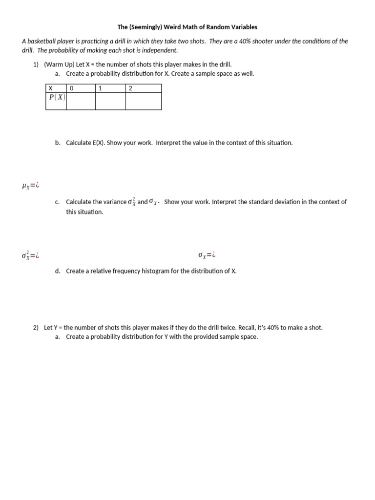 Probability Distributions of Random Variables | PDF | Standard ...
