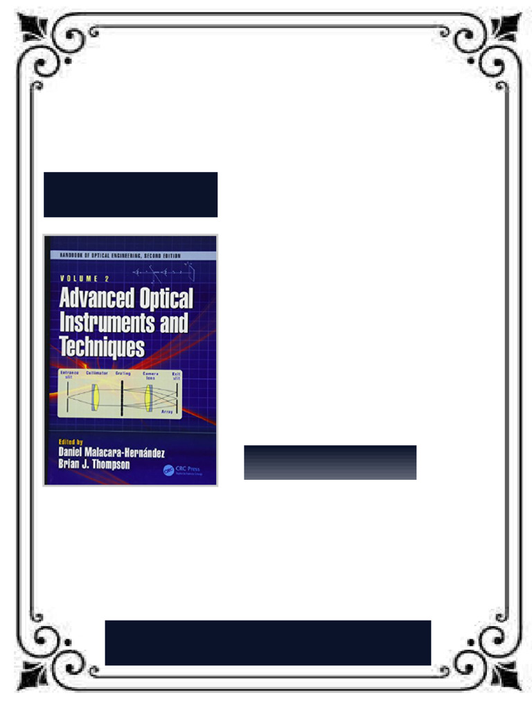 Fundamentals and Basic Optical Lnstruments Advanced Optical Instruments ...