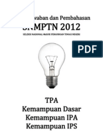 Kunci Jawaban dan Pembahasan SNMPTN 2012