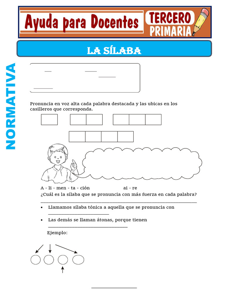 Ejercicios de Silabeo y Sílaba Tónica | PDF