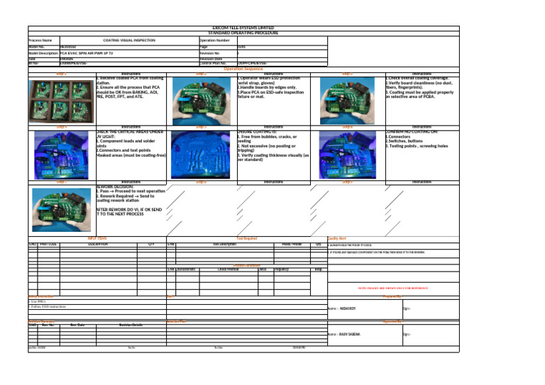 Coating Visual Inspection SOP Guide | PDF | Printed Circuit Board