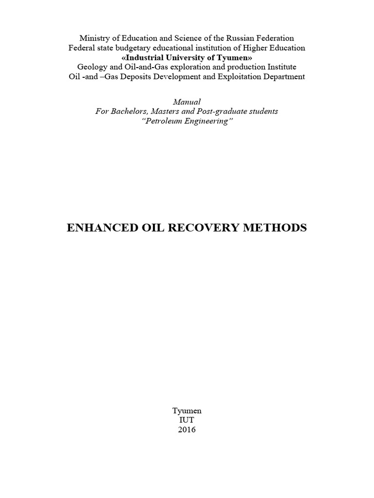 Enhanced Oil Recovery Methods Manual | PDF | Enhanced Oil Recovery ...