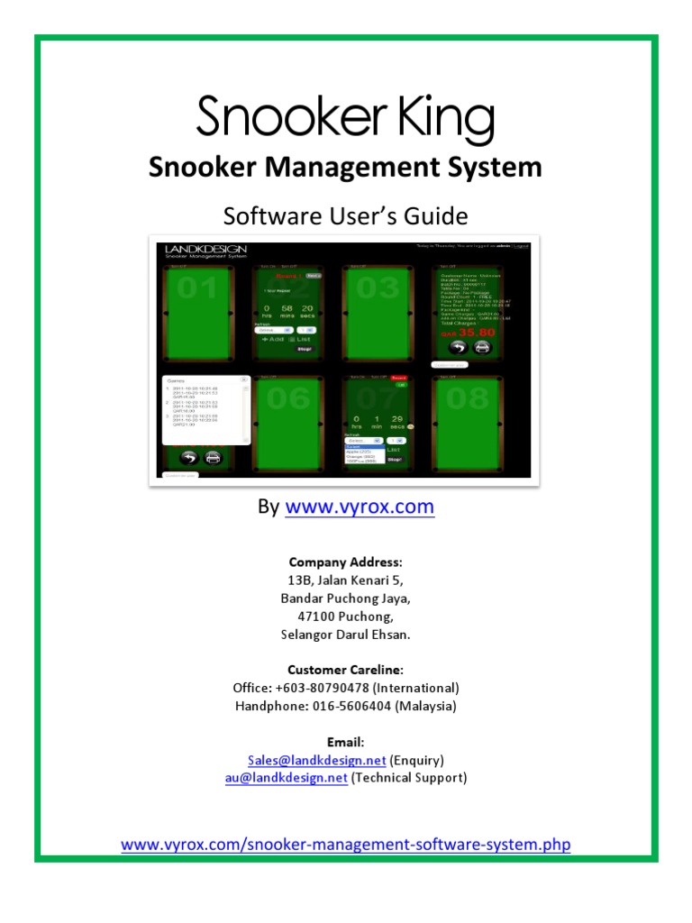 Snooker Management Software Guide | PDF | Point Of Sale | Receipt