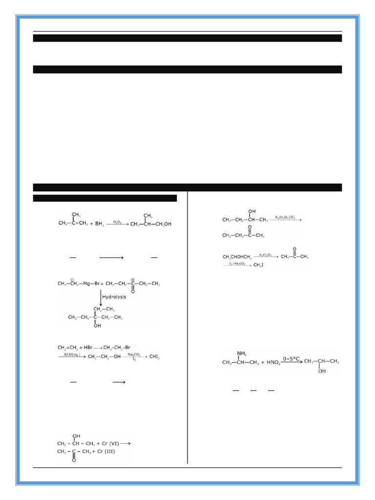Alcohol Phenol and Ether Answer Key | PDF | Chemical Reactions | Molecules