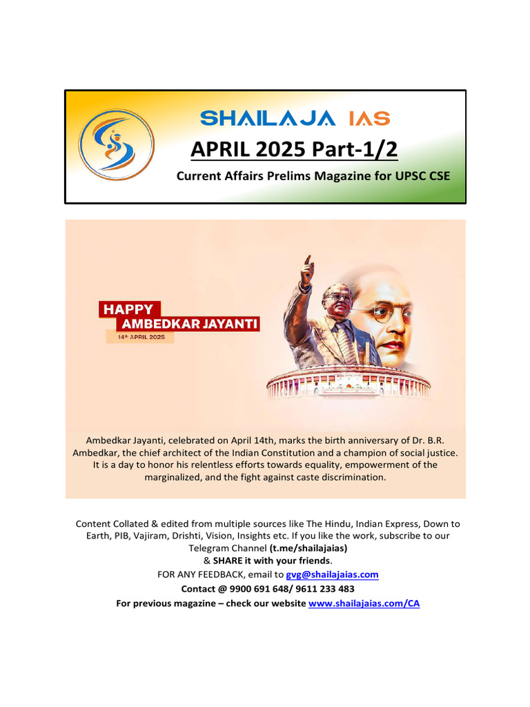 April 2025 UPSC Current Affairs Guide | PDF | Vix | Forests