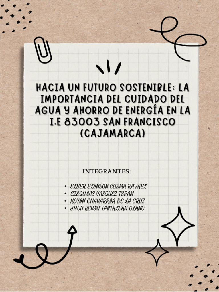 Cuidado del agua y ahorro energético en I.E. 83003 | PDF