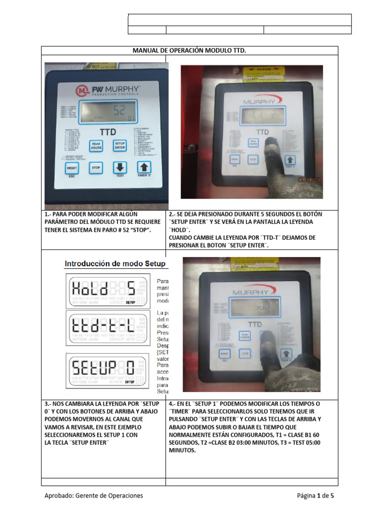 Manual de Operación Módulo TTD | PDF