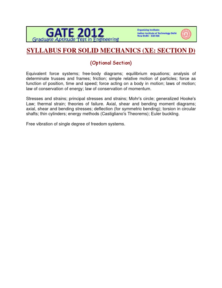 Solid Mechanics | PDF | Science & Mathematics
