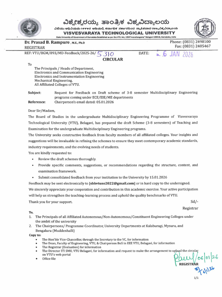VTU 2025 Curriculum Overview for ECS | PDF | Course Credit | Computing