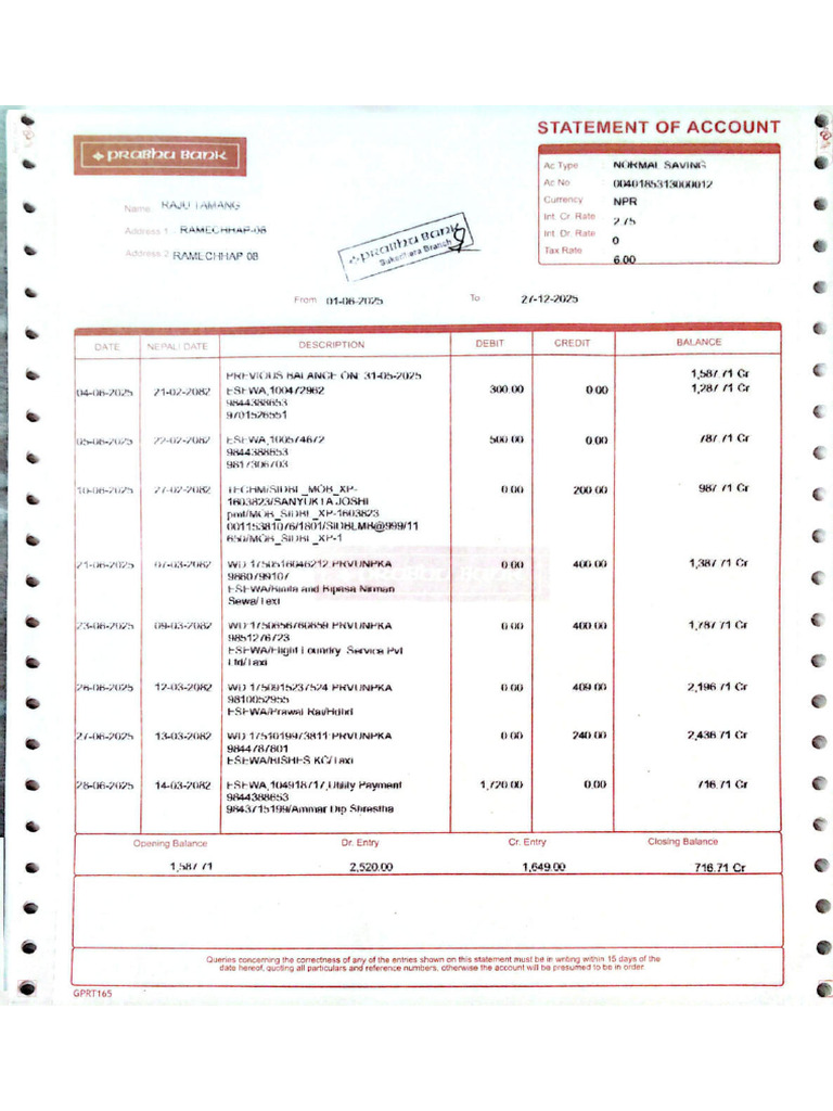 Bank Statmants 2 30 | PDF