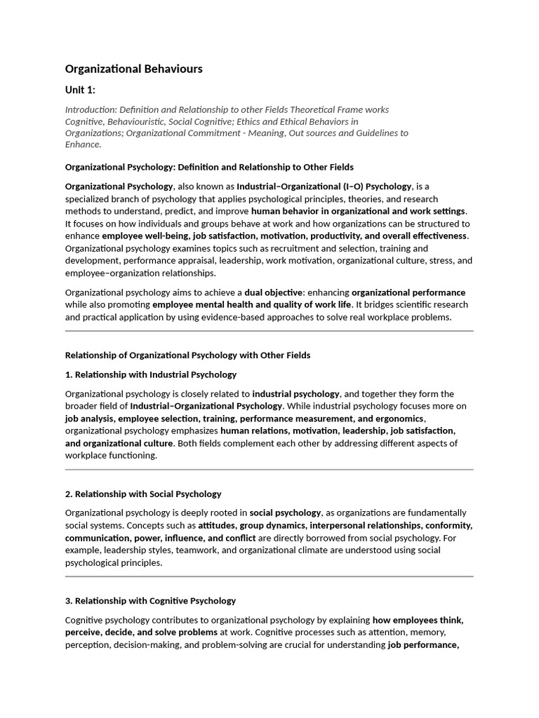 Understanding Organizational Behavior | PDF | Organizational Behavior ...