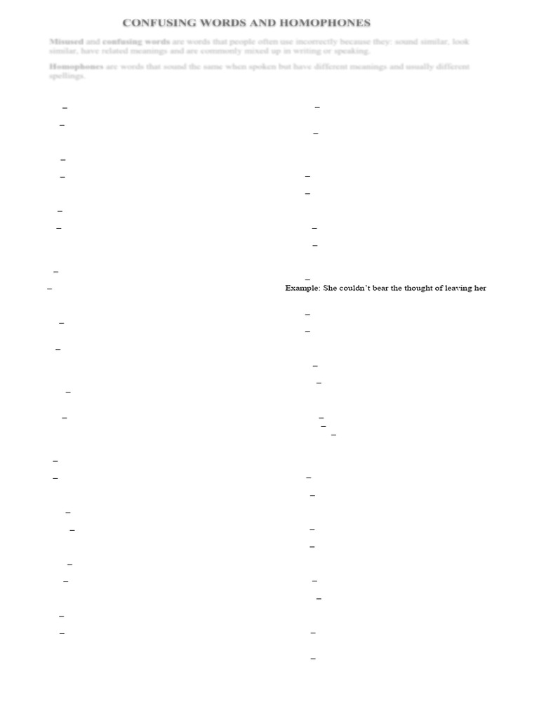 Commonly Confused Words Explained | PDF | Bride