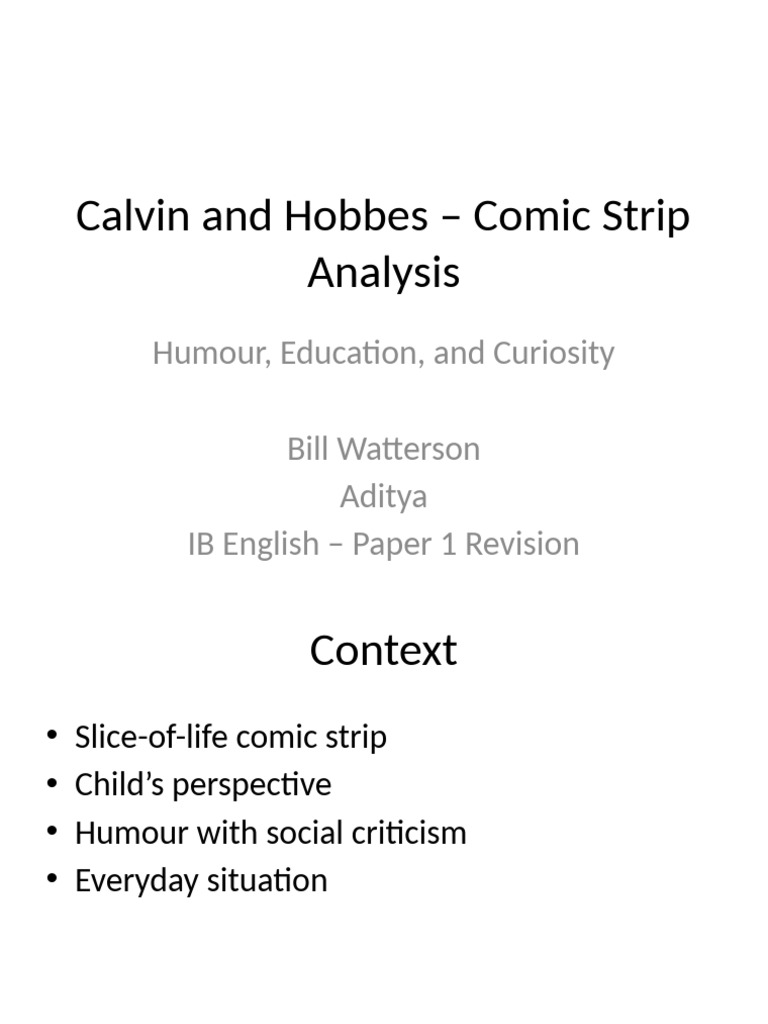 Calvin and Hobbes English Presentation | PDF