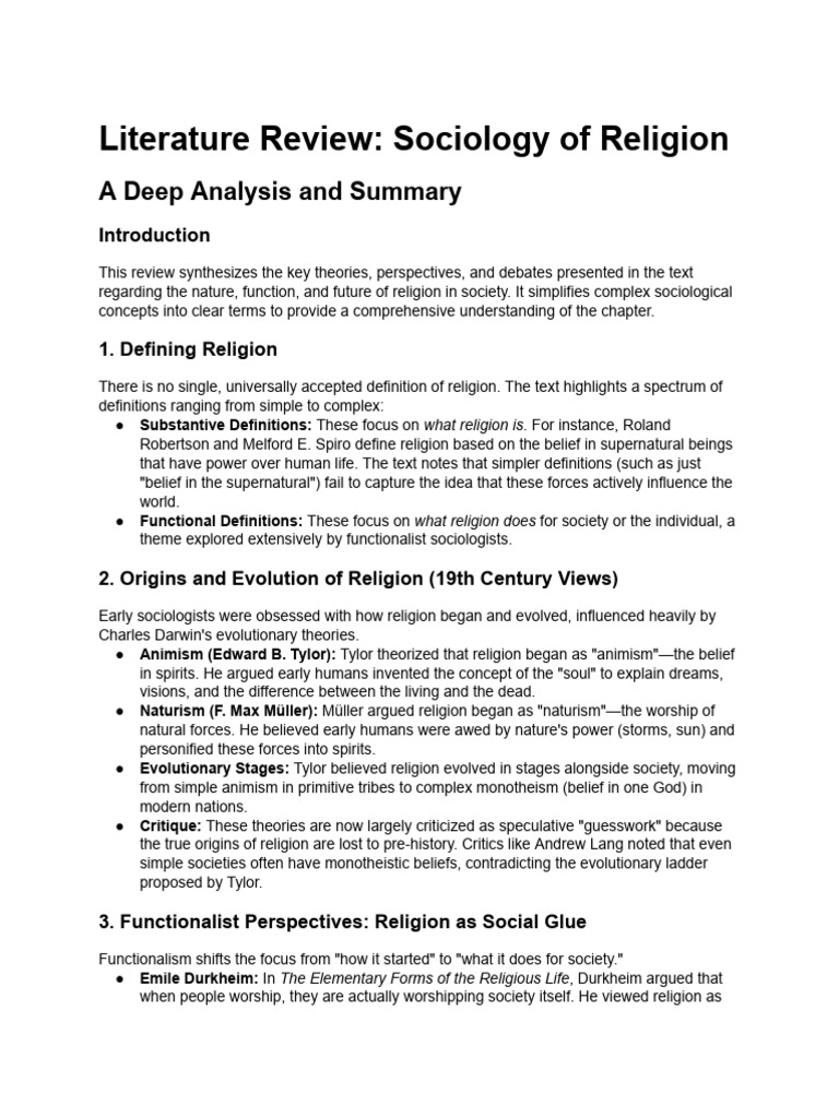 Sociology of Religion: Key Theories & Insights | PDF | Sociology ...